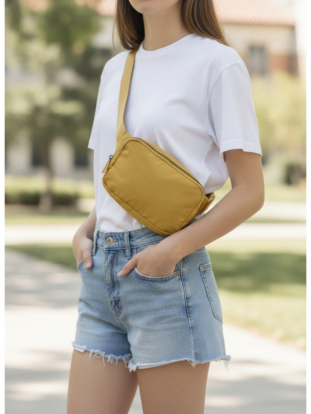 NWT | Ododos | Buff Yellow Mini Belt Bag Crossbody